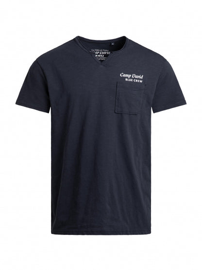 CAMP DAVID T-Shirt mit Backprint - blue navy