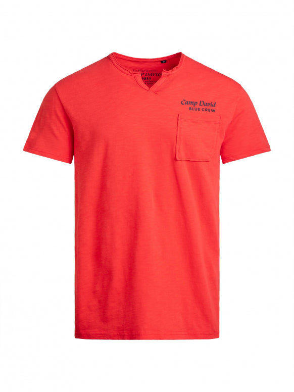 CAMP DAVID T-Shirt mit Backprint - blaze coral