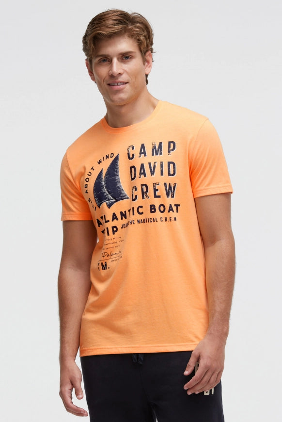 CAMP DAVID T-Shirt mit Label Print