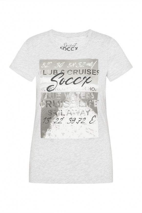 SOCCX T-Shirt mit Photoprint - grey melange