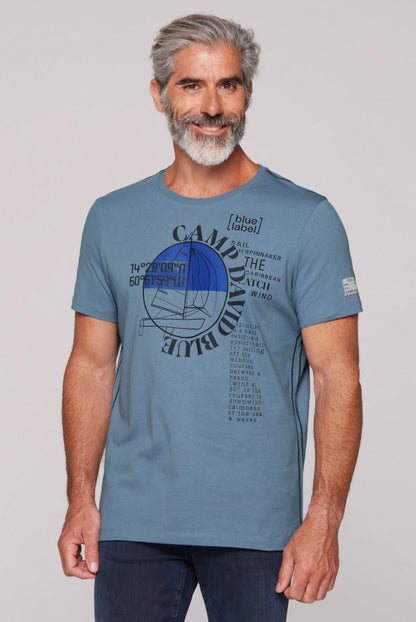 CAMP DAVID T-Shirt mit Sailing Print - smokey sky
