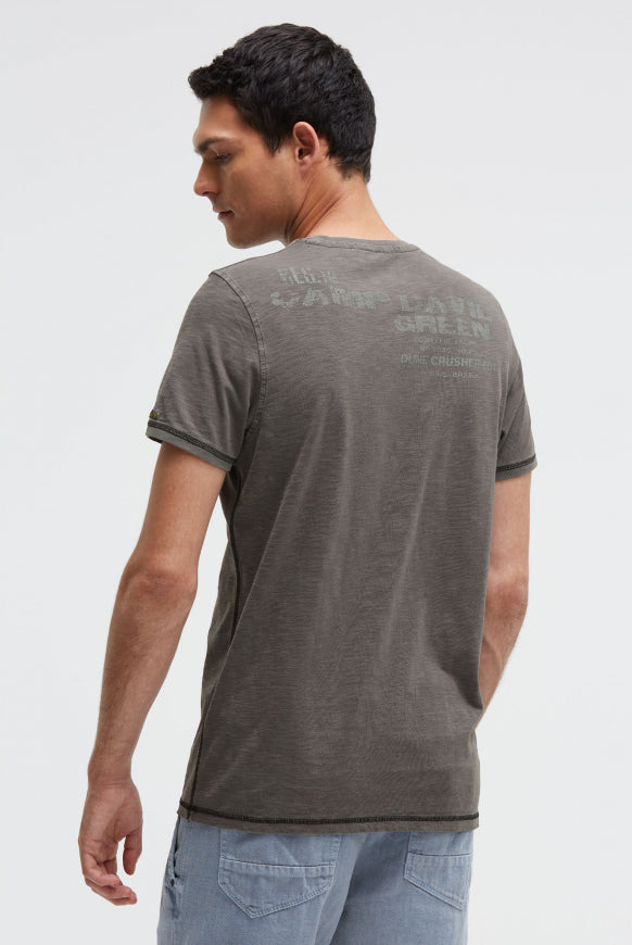 CAMP DAVID T-Shirt mit Tapes und Rücken-Print