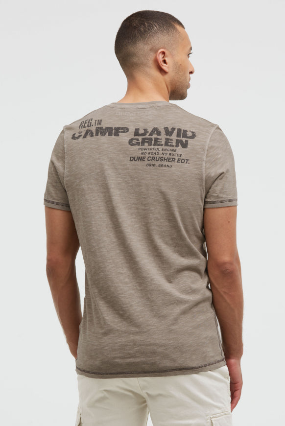 CAMP DAVID T-Shirt mit Tapes und Rücken-Print