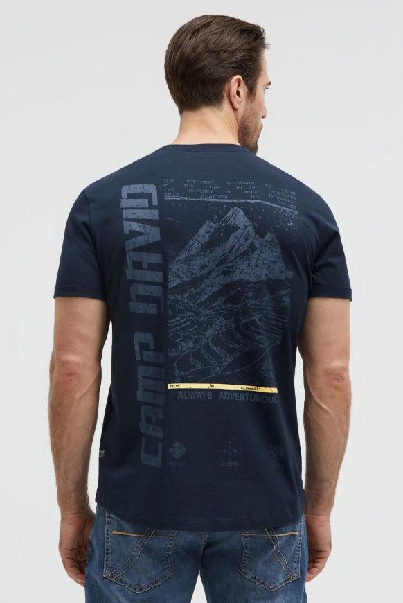 CAMP DAVID T-Shirt Relaxed Fit mit Backprint - faded navy