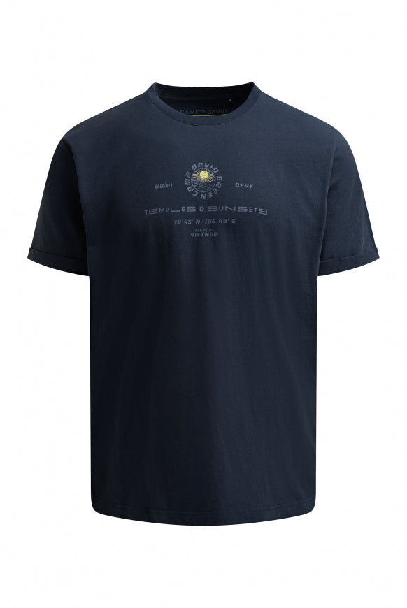 CAMP DAVID T-Shirt Relaxed Fit mit Backprint - faded navy