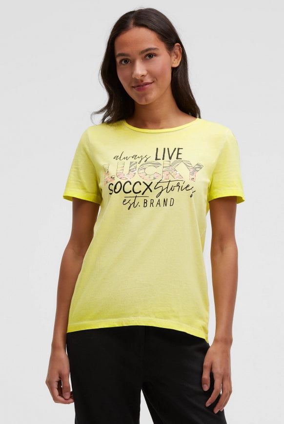 SOCCX T-Shirt Rundhals mit Artwork