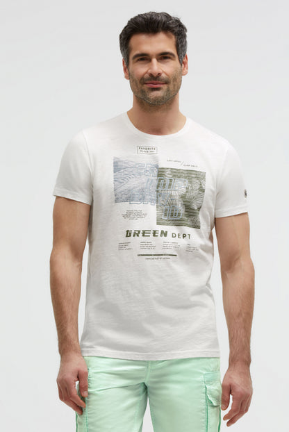 CAMP DAVID T-Shirt Rundhals mitFrontprint - ivory