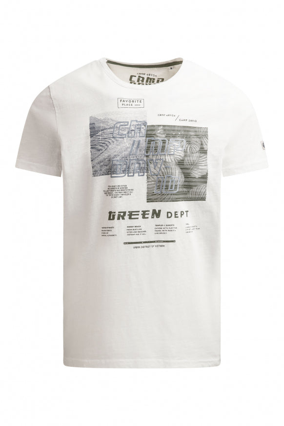 CAMP DAVID T-Shirt Rundhals mitFrontprint - ivory