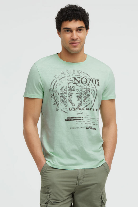 CAMP DAVID T-Shirt Rundhals mitFrontprint - light mint