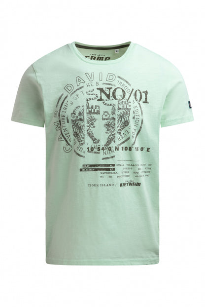 CAMP DAVID T-Shirt Rundhals mitFrontprint - light mint