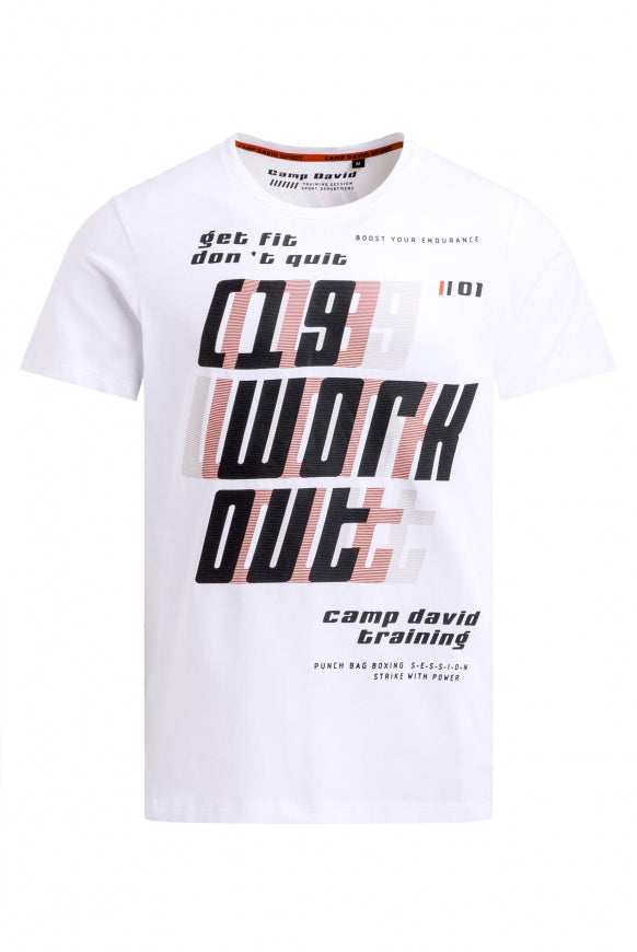 CAMP DAVID T-Shirt Rundhals mitFrontprint - opticwhite