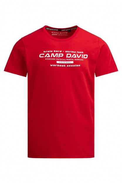 CAMP DAVID T-Shirt Rundhals mit Frontprint - energy red