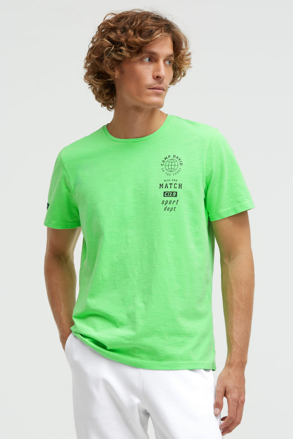 CAMP DAVID T-Shirt Rundhals mit kleinen Folienprints