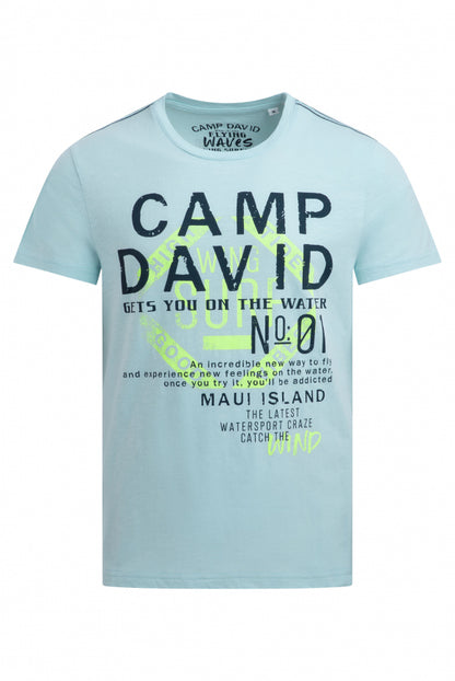 CAMP DAVID T-Shirt Rundhals mit Logo Print - fresh breeze