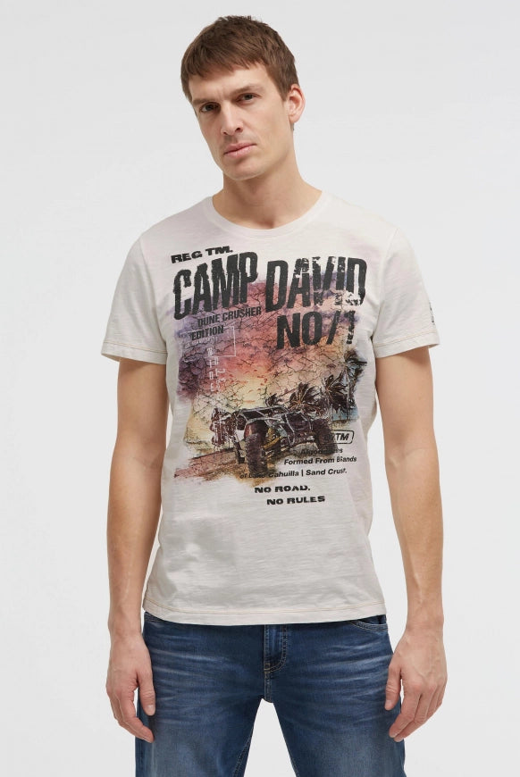 CAMP DAVID T-Shirt Rundhals mit Photoprint - ivory