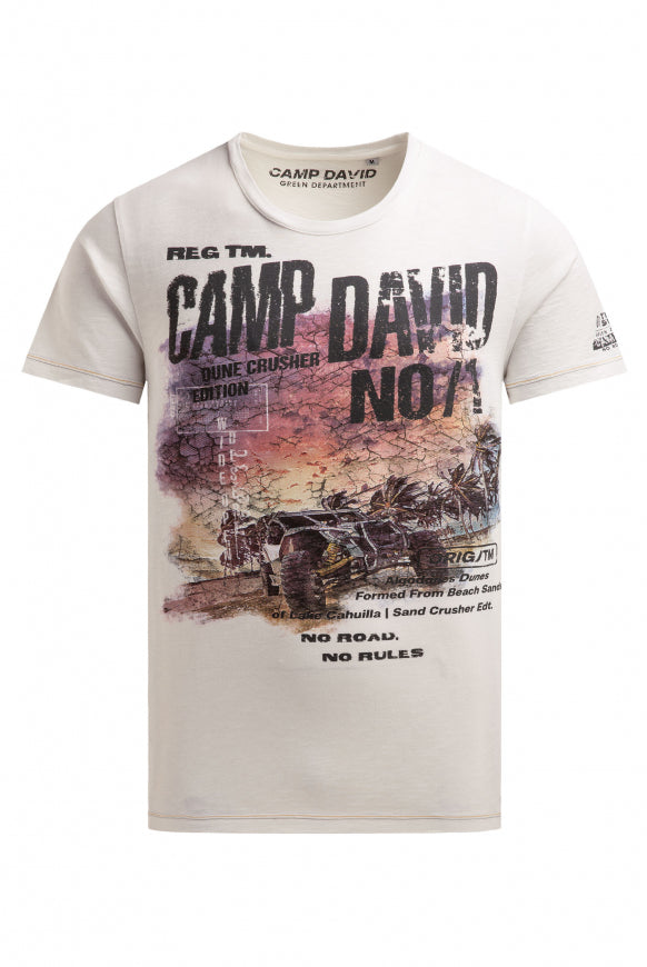 CAMP DAVID T-Shirt Rundhals mit Photoprint - ivory