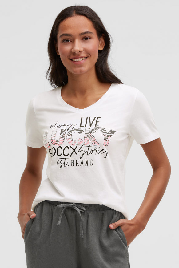 SOCCX T-Shirt Rundhals mit Artwork