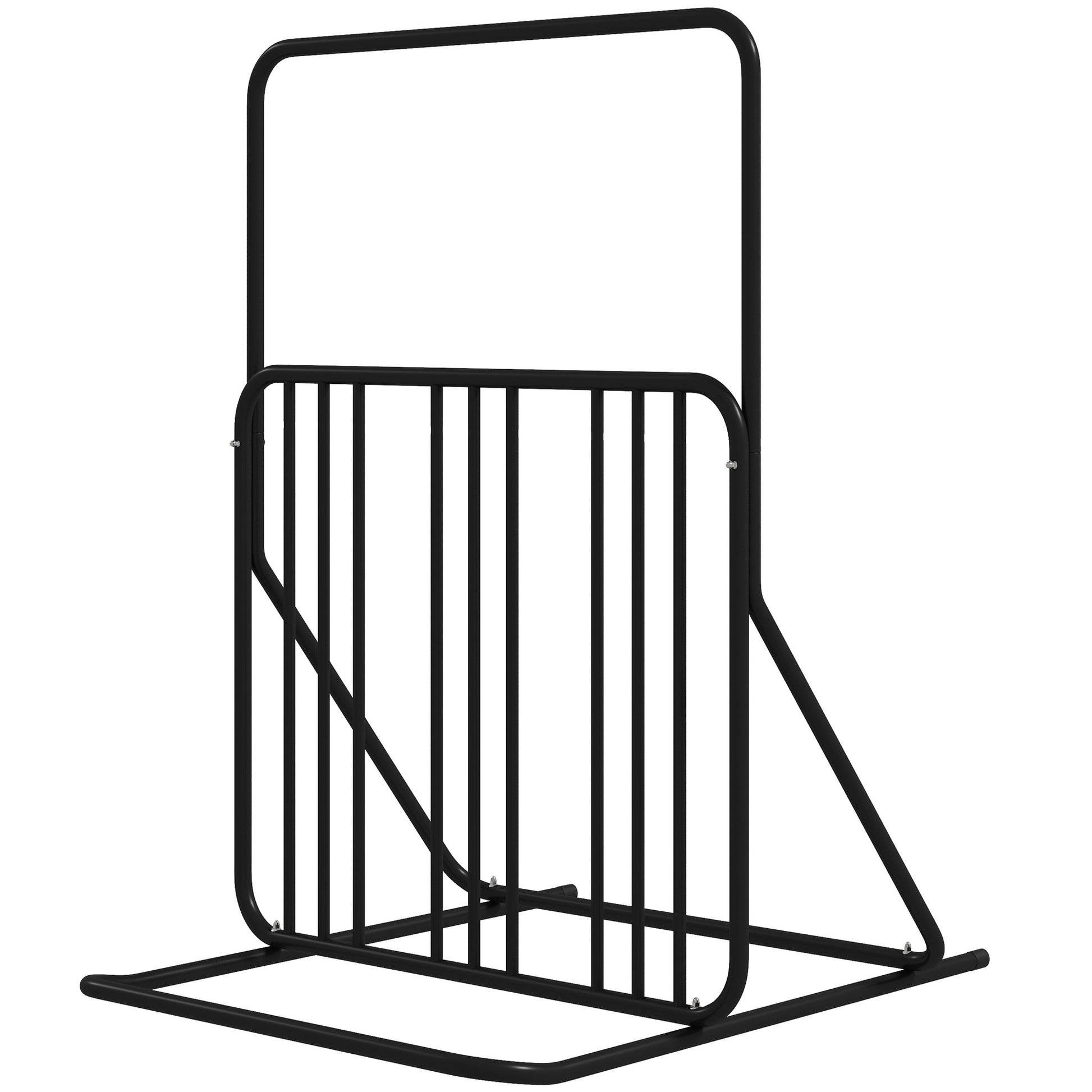 DURHAND Fahrradständer Radständer mit Griff beidseitig für bis zu 4 Fahrräder wetterfest aus Stahl Schwarz 102x92x130cm   Aosom.de