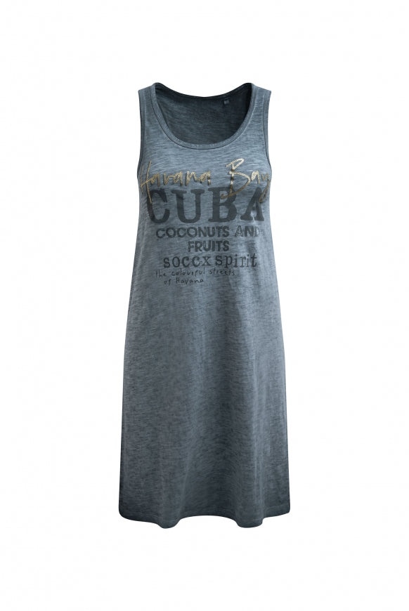 SOCCX Tanktop-Kleid mit Glitter Print - green shadow