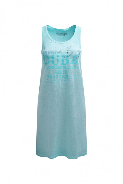 SOCCX Tanktop-Kleid mit Glitter Print - aqua splash