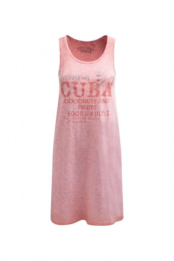 SOCCX Tanktop-Kleid mit Glitter Print - beachy red