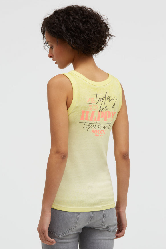 SOCCX Tanktop mit V-Neck und Rückenprint