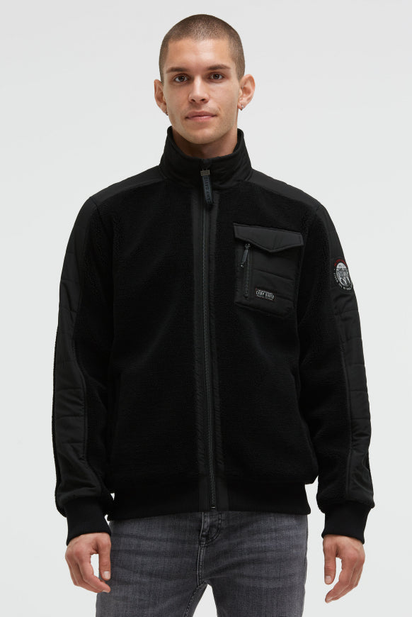 CAMP DAVID Teddyfleecejacke im tonigen Materialmix