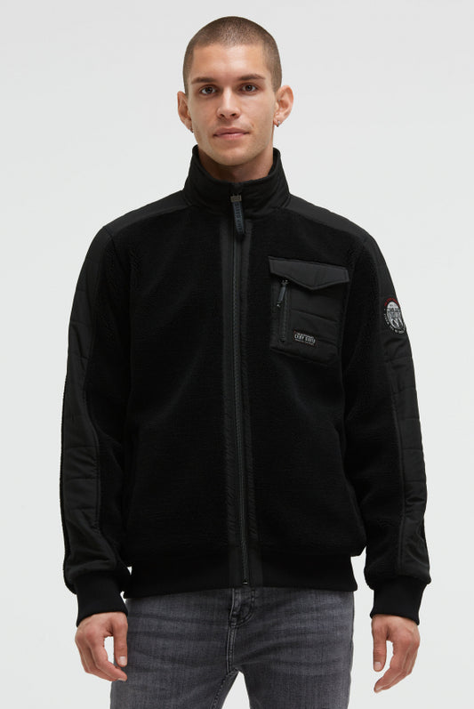 CAMP DAVID Teddyfleecejacke im tonigen Materialmix