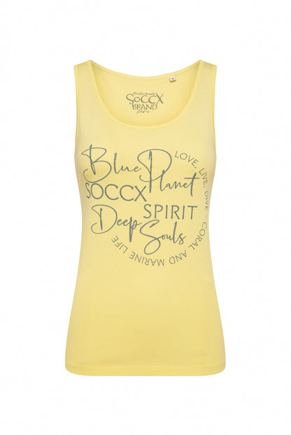SOCCX Top mit Label Print - faded yellow