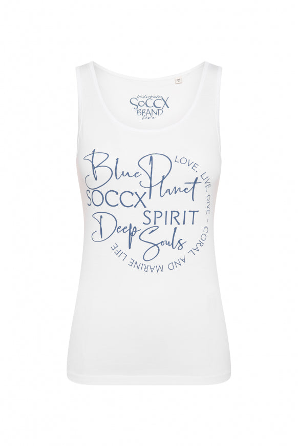 SOCCX Top mit Label Print - opticwhite