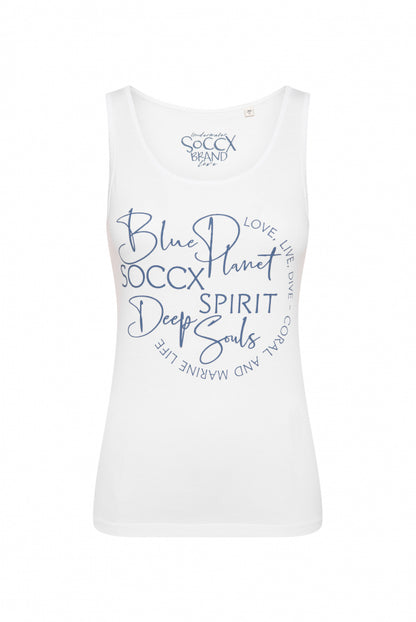 SOCCX Top mit Label Print - opticwhite