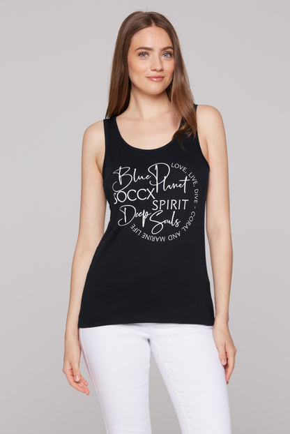 SOCCX Top mit Label Print - blue navy