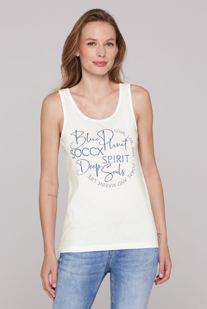 SOCCX Top mit Label Print - opticwhite