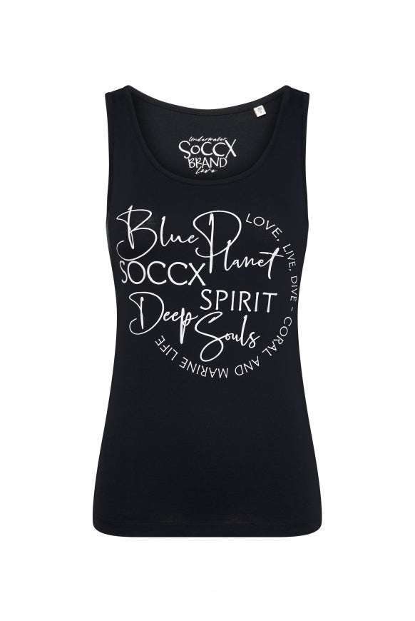 SOCCX Top mit Label Print - blue navy