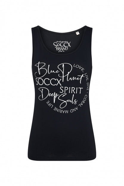 SOCCX Top mit Label Print - blue navy