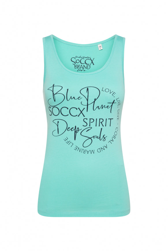 SOCCX Top mit Label Print - flash aqua