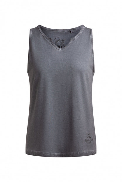 SOCCX Top Oil Dyed mit V - Öffnung - grey bay