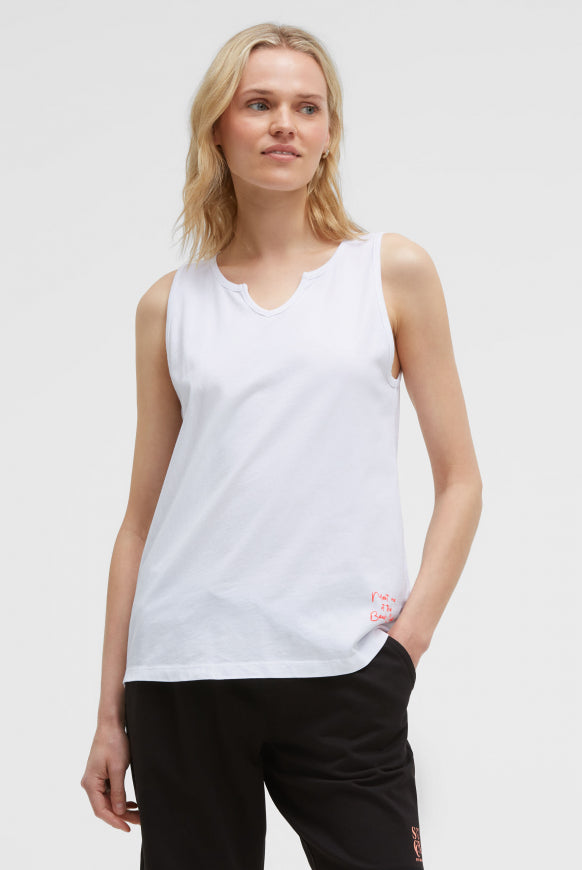 SOCCX Top Oil Dyed mit V-Öffnung - opticwhite