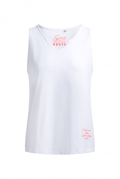 SOCCX Top Oil Dyed mit V-Öffnung - opticwhite
