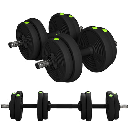 HOMCOM 2-in-1 Hantel Set 15 kg verstellbar mit 8 Hantelscheiben, bodenschonend für Krafttraining und Fitness   Aosom.de