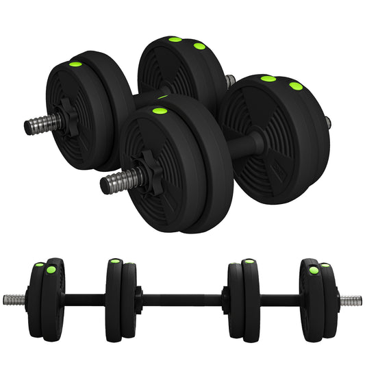 HOMCOM 2-in-1 Hantel Set 15 kg verstellbar mit 8 Hantelscheiben, bodenschonend für Krafttraining und Fitness   Aosom.de