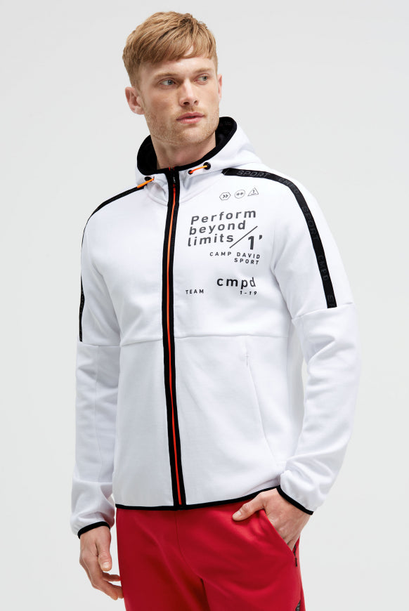 CAMP DAVID Trainingsjacke aus Interlock mit Kapuze und Artworks