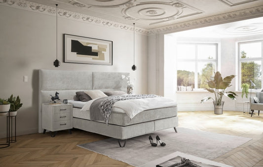 ED Exciting Design Boxspringbett Trapani H3/H4 mit Duo-Wendematratze, XXL Kopfteil und Massivfüßen - Erhältlich in 160x200 cm und 180x200 cm,Legacy-Mikrofaser 4 Farbvarianten