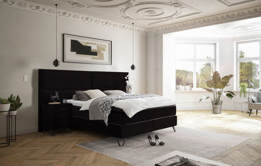 ED Exciting Design Boxspringbett Trapani H3/H4 mit Duo-Wendematratze, XXL Kopfteil und Massivfüßen - Erhältlich in 160x200 cm und 180x200 cm,Vogue-Mikrofaser 5 Farbvarianten