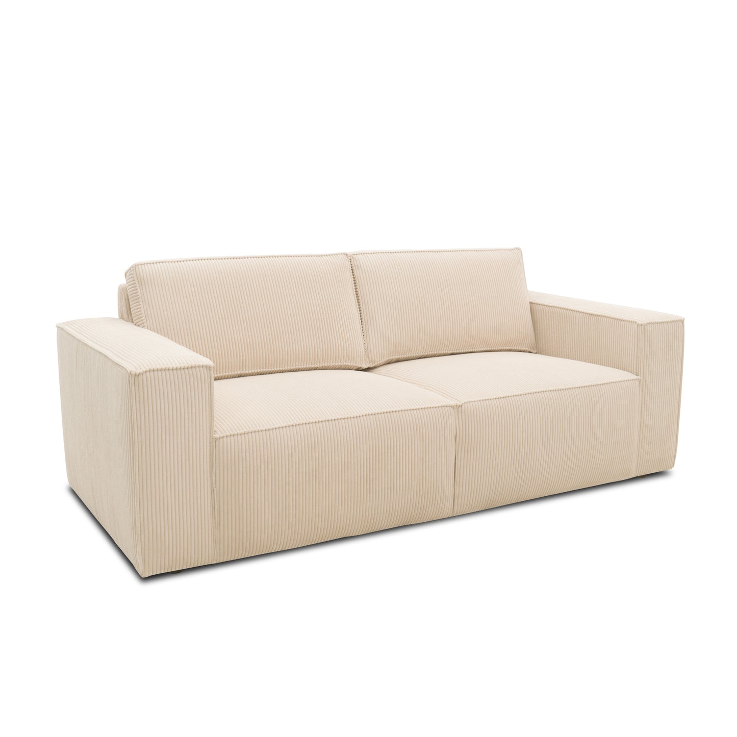Sofa 100017, 2-Sitzer, Cord, Rückenkissen, Armlehnen, 2er Couch, 210 x 93 x 84 cm (BxTxH), creme   Aosom
