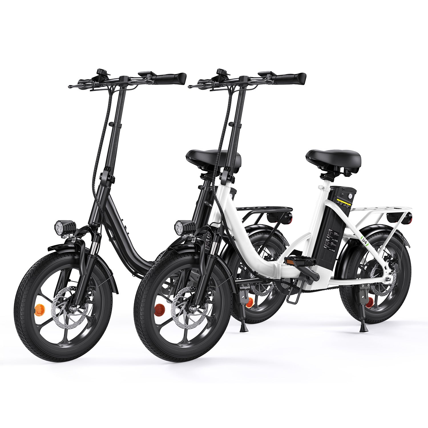 U4 Tiefeinsteiger Klappbar E-Bike - Schwarz+Weiß