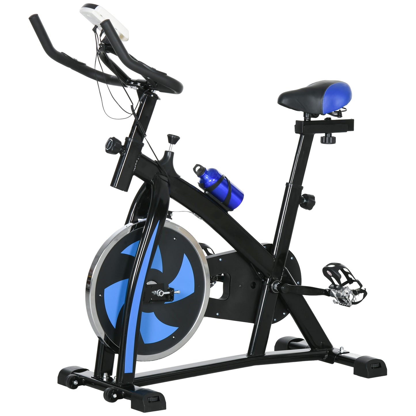 SPORTNOW Fahrradtrainer Heimtrainer mit verstellbarem Sitz und Widerstand Fitnessfahrrad mit LCD-Display und Herzfrequenzsensor für effektives Training   Aosom.de