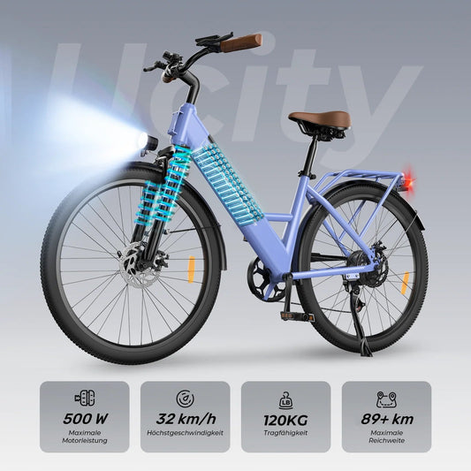 M60 Fat Tire Trekking E-Bike 750w - Ucity Lila