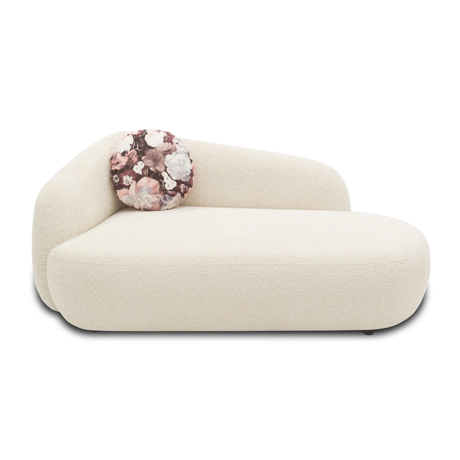 Recamiere 700013, Liege, oval, Füße mit Filzgleitern, Sofa, 183 x 105 x 75 (BxTxH), creme   Aosom