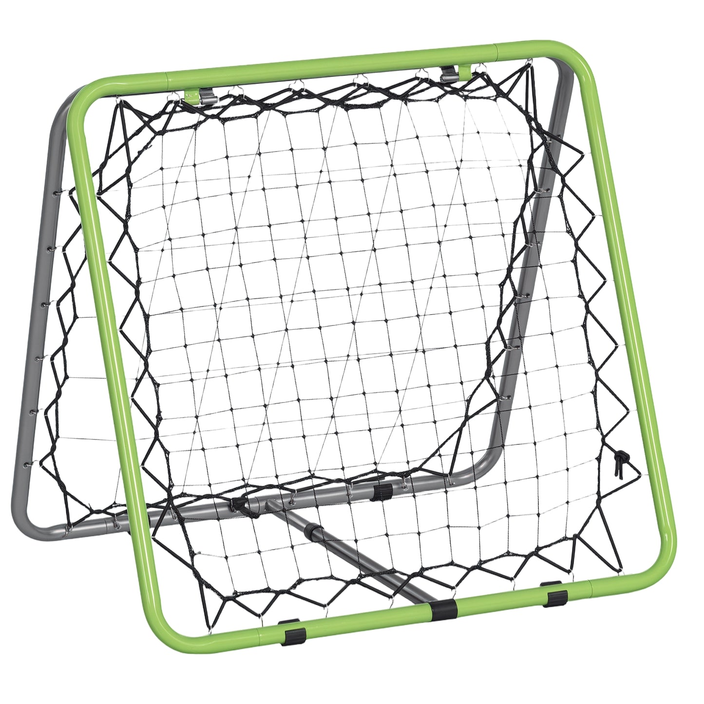 HOMCOM Fußball Rebounder Kickback Tor Rückprallwand Netz für Baseball beidseitiger Rückprall verstellbar 5 Stufen Grün Schwarz   Aosom.de